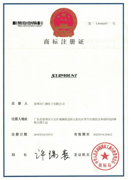 Chiny Shenzhen Rengang Electronics Co., Ltd. Certyfikaty